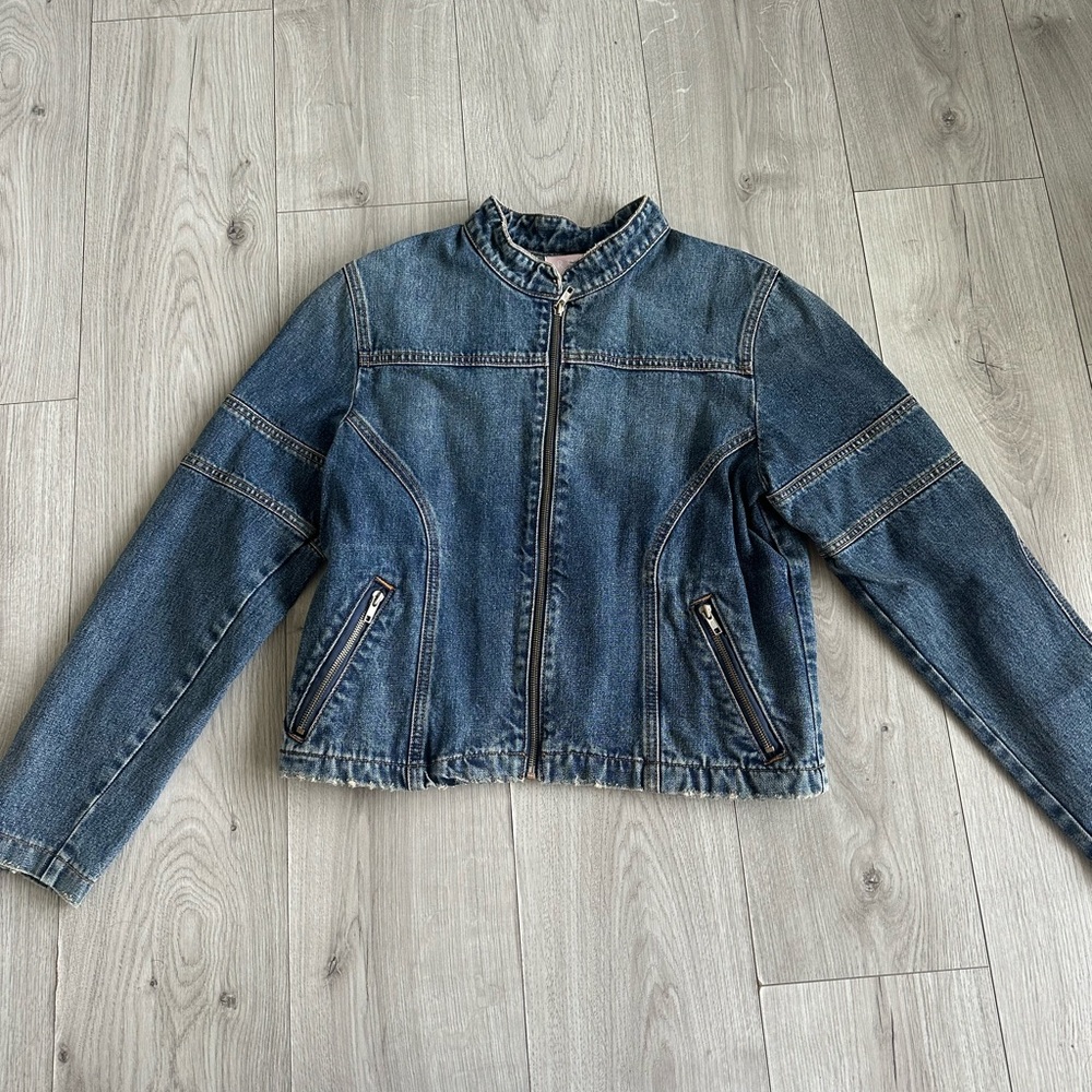 REVICE Blue Jean Jacket with Zip Details